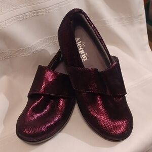 Alegria Shimmering Maroon Loafers